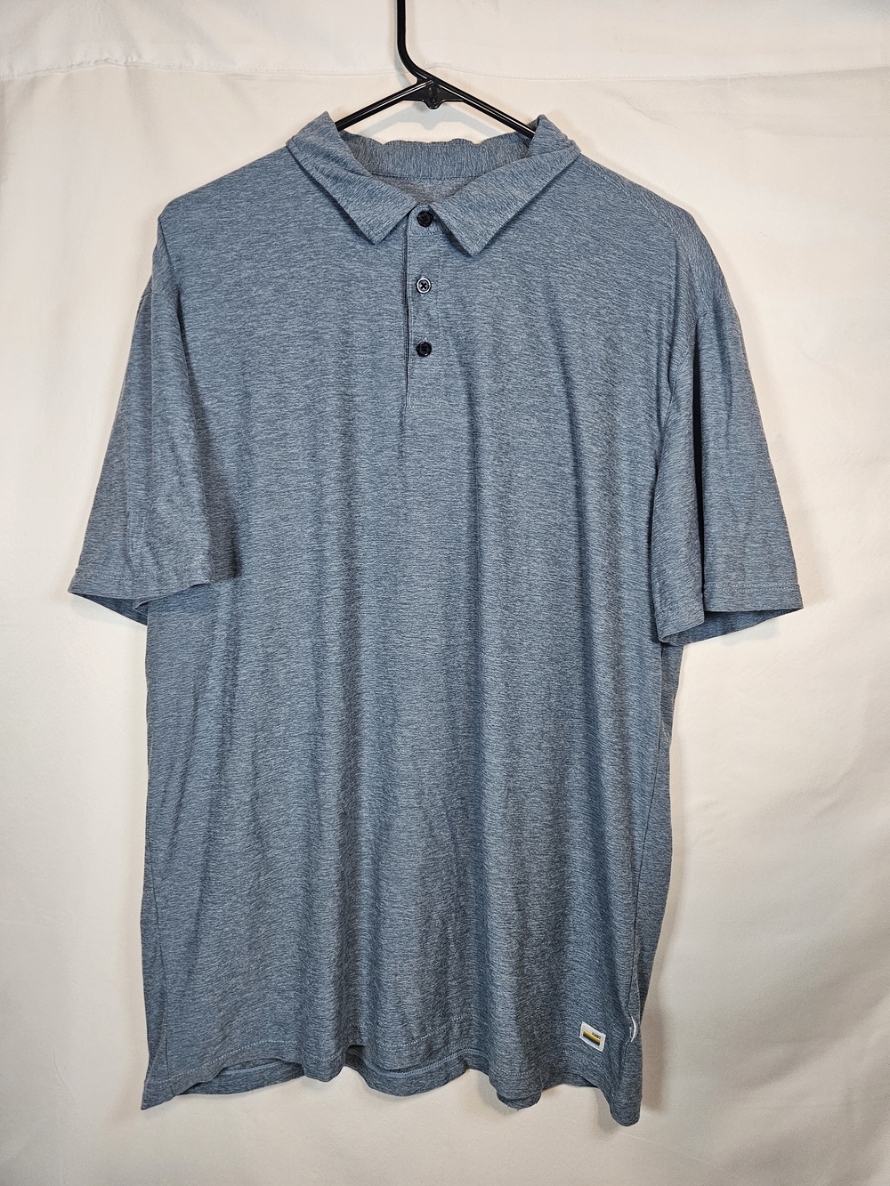 Vuori Heather Slate Blue Short Sleeve Polo